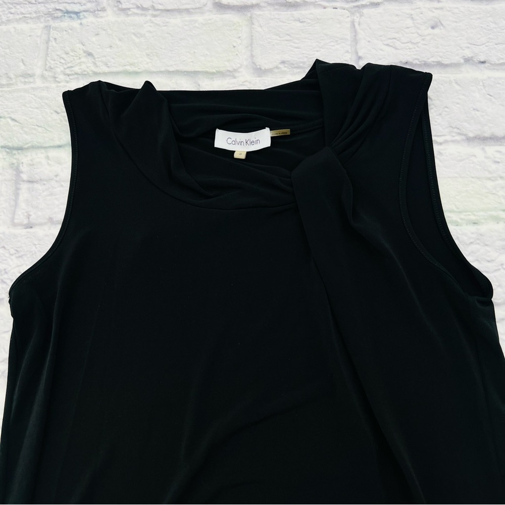 Calvin Klein Sleeveless Knit Top Womans Size Small Loose Fit Gathered Waist - Picture 2 of 8
